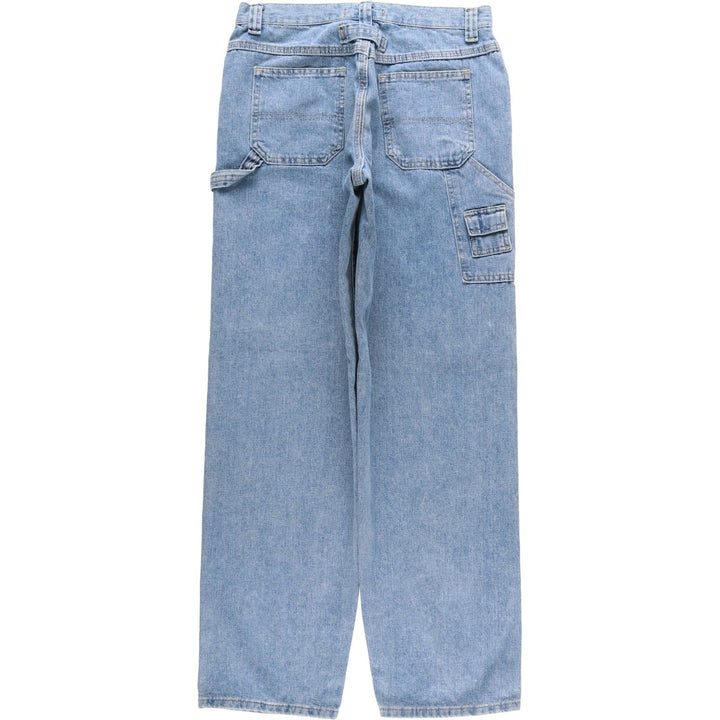Vintage 90'S Lee RIVETED denim painter pants, women's size L (w30). unclear blue type Vintage Second Hand