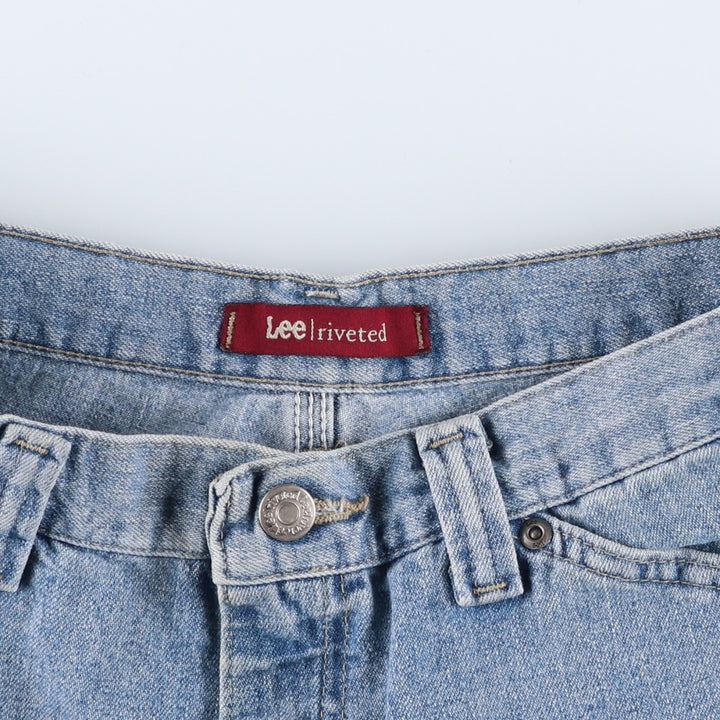 Vintage 90'S Lee RIVETED denim painter pants, women's size L (w30). unclear blue type Vintage Second Hand