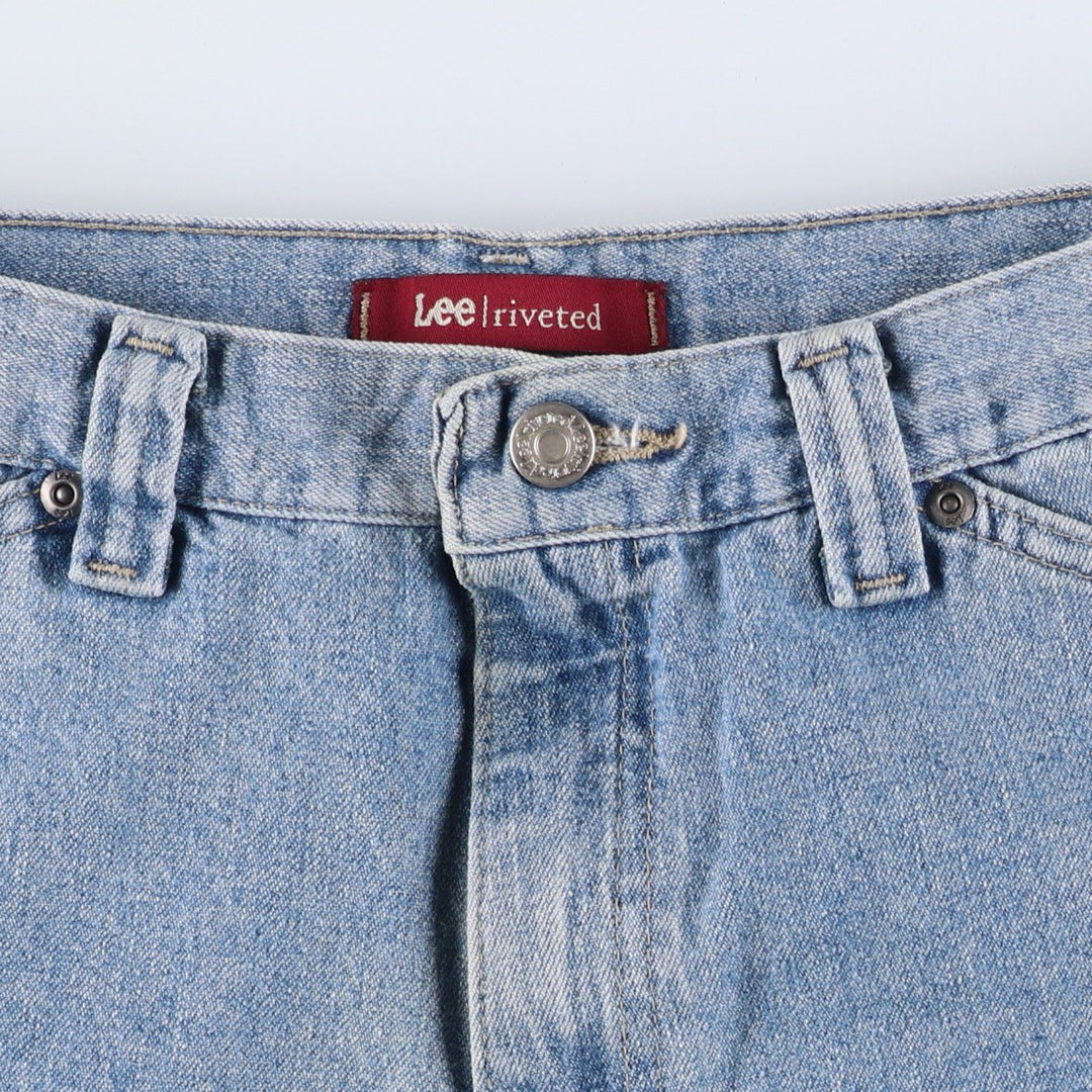 Vintage 90'S Lee RIVETED denim painter pants, women's size L (w30). unclear blue type Vintage Second Hand