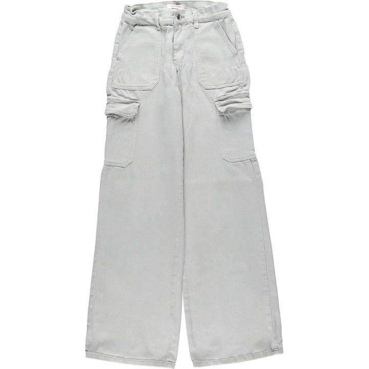 Vibrant Flare Cut Denim Cargo Pants, Women's Size M (W26) cotton gray type Vintage Second Hand