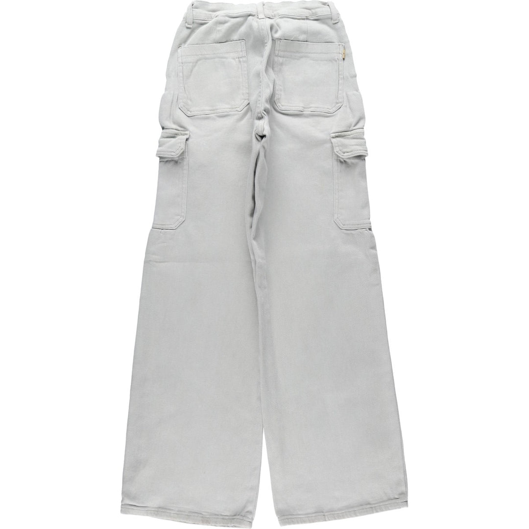 Vibrant Flare Cut Denim Cargo Pants, Women's Size M (W26) cotton gray type Vintage Second Hand