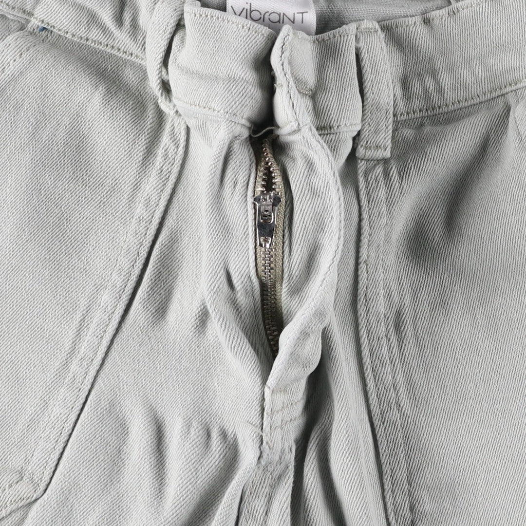 Vibrant Flare Cut Denim Cargo Pants, Women's Size M (W26) cotton gray type Vintage Second Hand