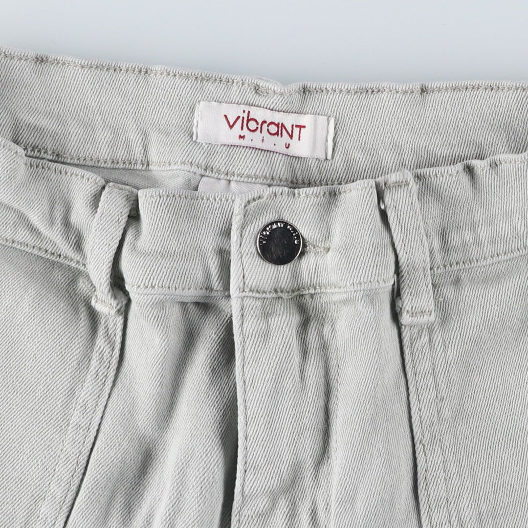 Vibrant Flare Cut Denim Cargo Pants, Women's Size M (W26) cotton gray type Vintage Second Hand