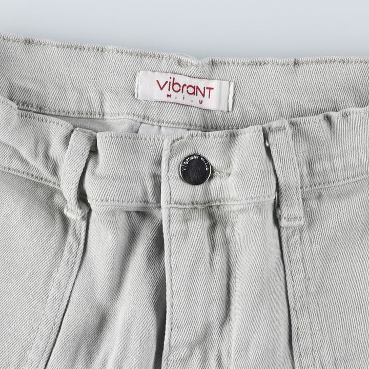 Vibrant Flare Cut Denim Cargo Pants, Women's Size M (W26) cotton gray type Vintage Second Hand
