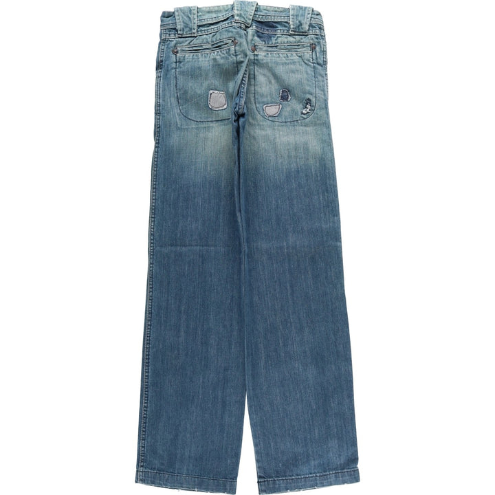 exxe Patchwork Straight Denim Pants, Women's Size L (W29) cotton blue type Vintage Second Hand