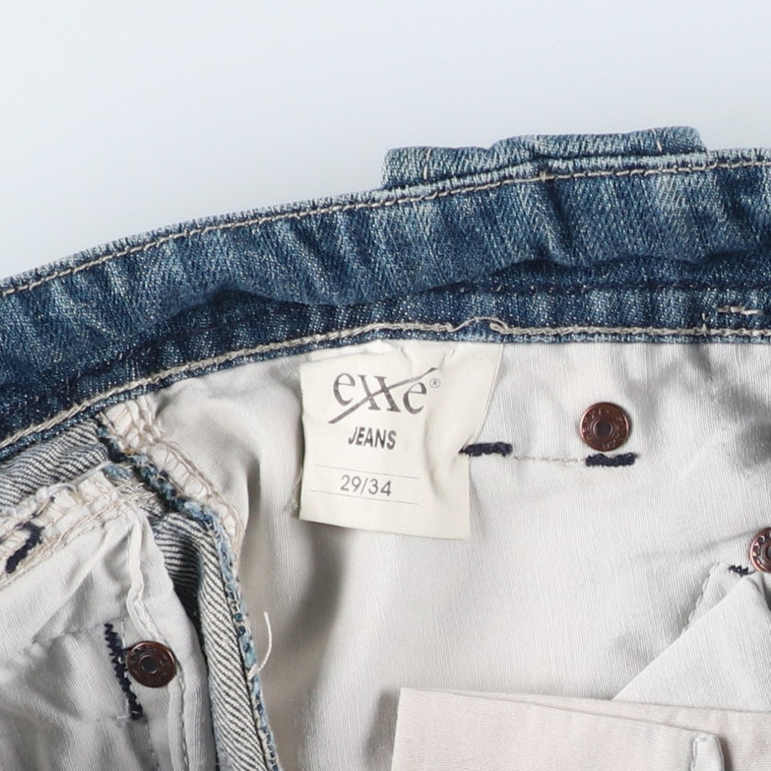 exxe Patchwork Straight Denim Pants, Women's Size L (W29) cotton blue type Vintage Second Hand