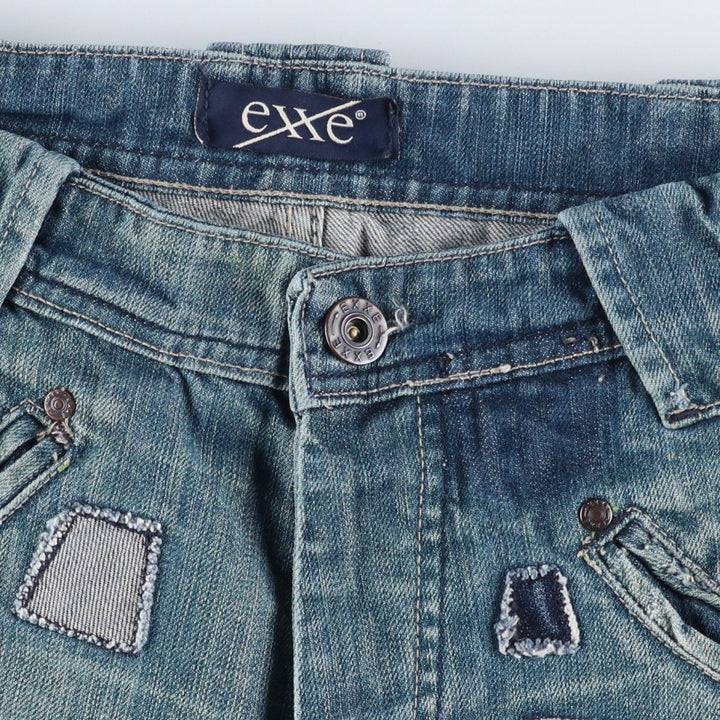 exxe Patchwork Straight Denim Pants, Women's Size L (W29) cotton blue type Vintage Second Hand