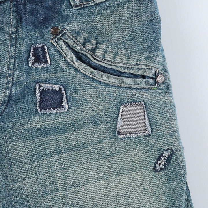 exxe Patchwork Straight Denim Pants, Women's Size L (W29) cotton blue type Vintage Second Hand