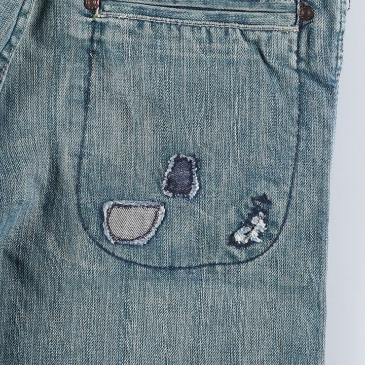 exxe Patchwork Straight Denim Pants, Women's Size L (W29) cotton blue type Vintage Second Hand