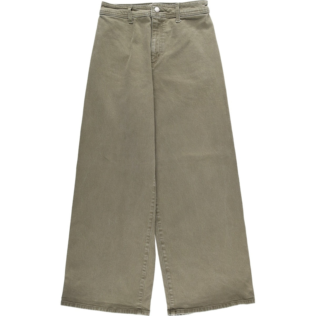 Universal Thread Wide Leg Ankle Flare Cut Denim Pants, Women's Size M (W26) cotton Khaki type sage green Vintage Second Hand