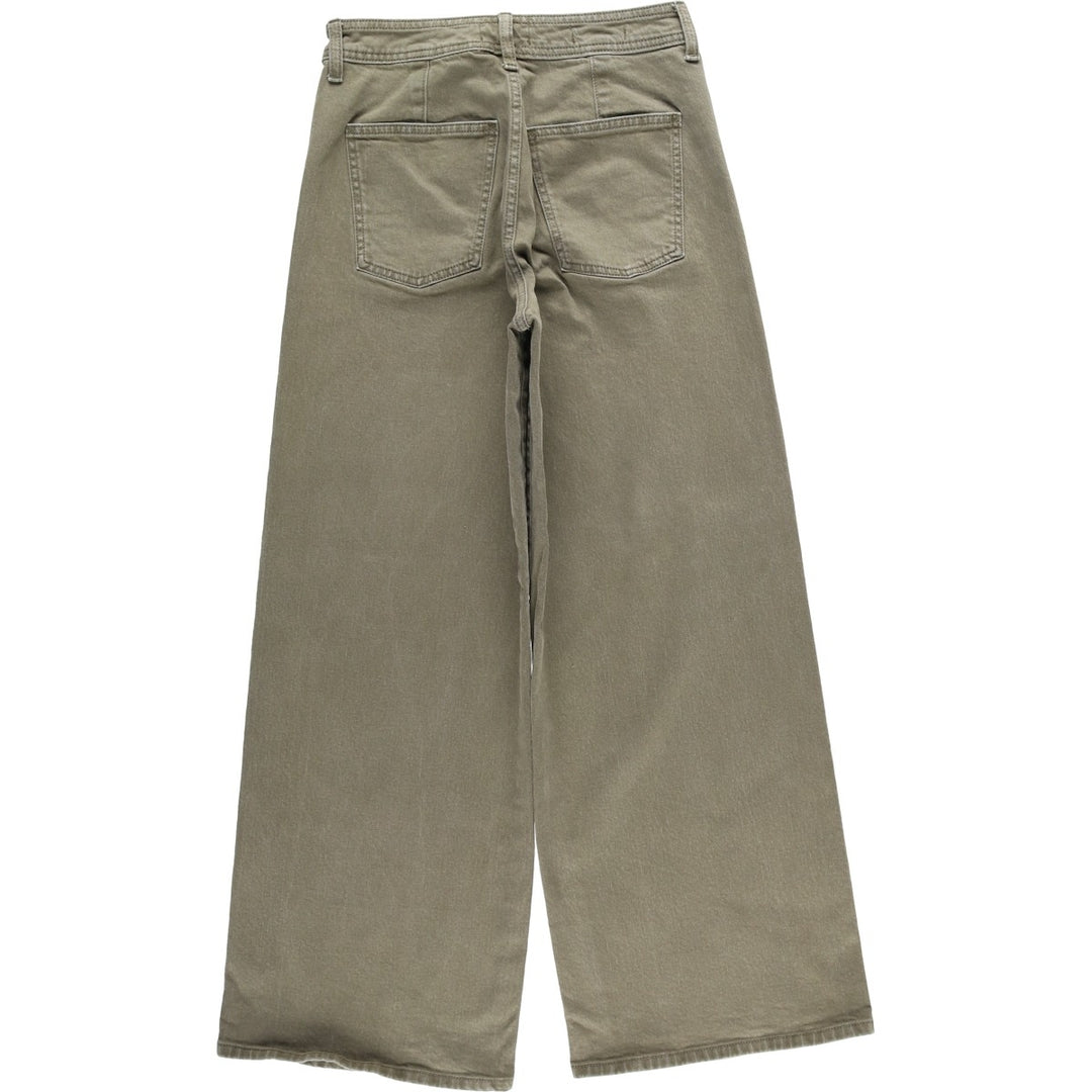 Universal Thread Wide Leg Ankle Flare Cut Denim Pants, Women's Size M (W26) cotton Khaki type sage green Vintage Second Hand