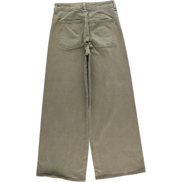 Universal Thread Wide Leg Ankle Flare Cut Denim Pants, Women's Size M (W26) cotton Khaki type sage green Vintage Second Hand