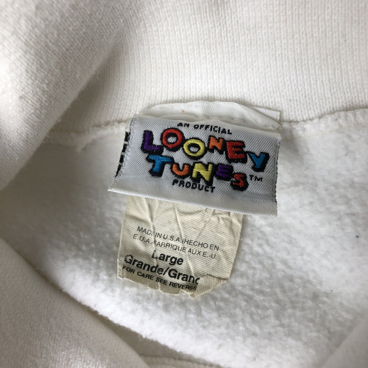 Vintage 90'S Looney Tunes Turtleneck Sweatshirt, Made in USA, Men's Size L cotton white type Vintage Second Hand