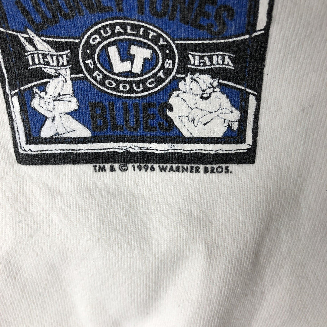 Vintage 90'S Looney Tunes Turtleneck Sweatshirt, Made in USA, Men's Size L cotton white type Vintage Second Hand