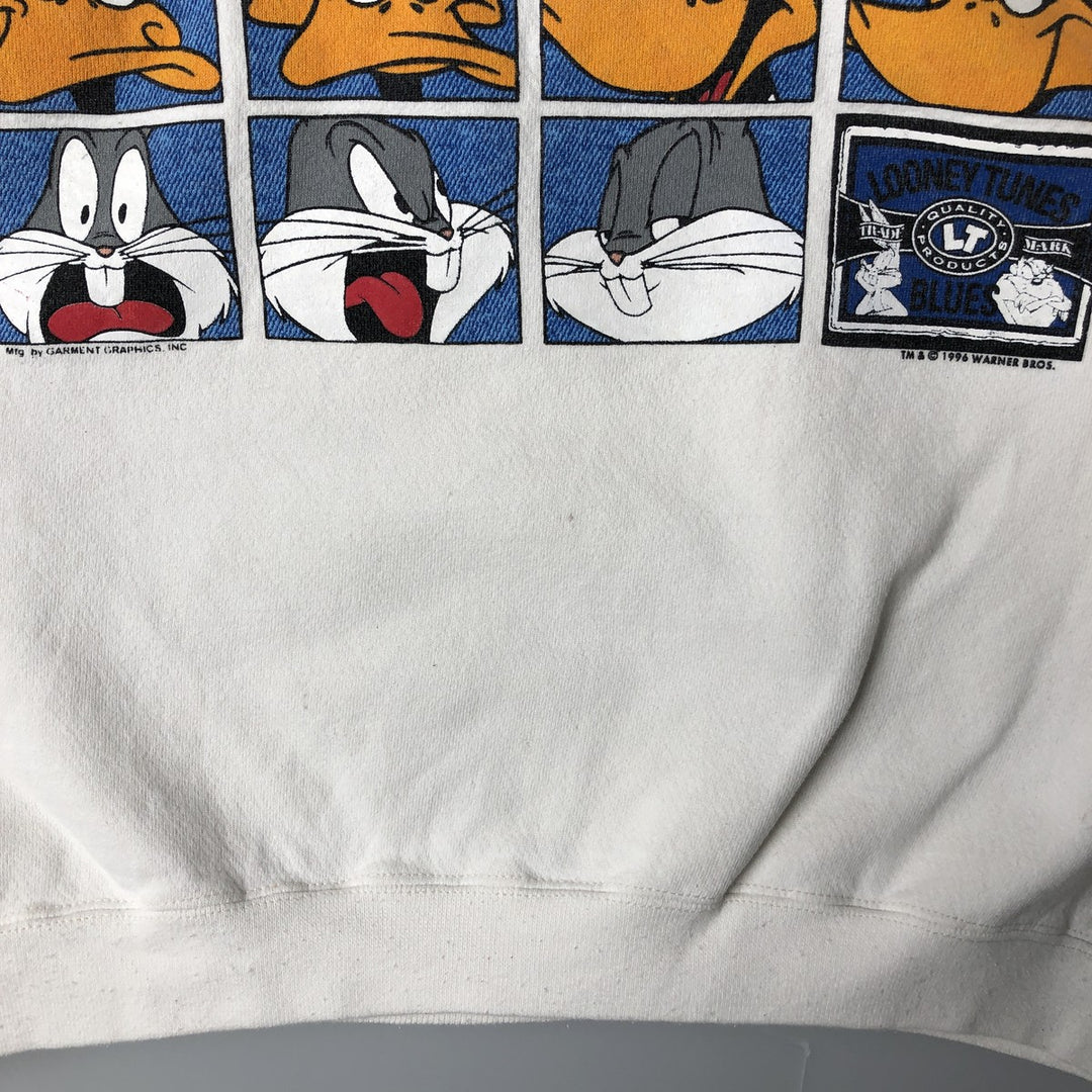 Vintage 90'S Looney Tunes Turtleneck Sweatshirt, Made in USA, Men's Size L cotton white type Vintage Second Hand
