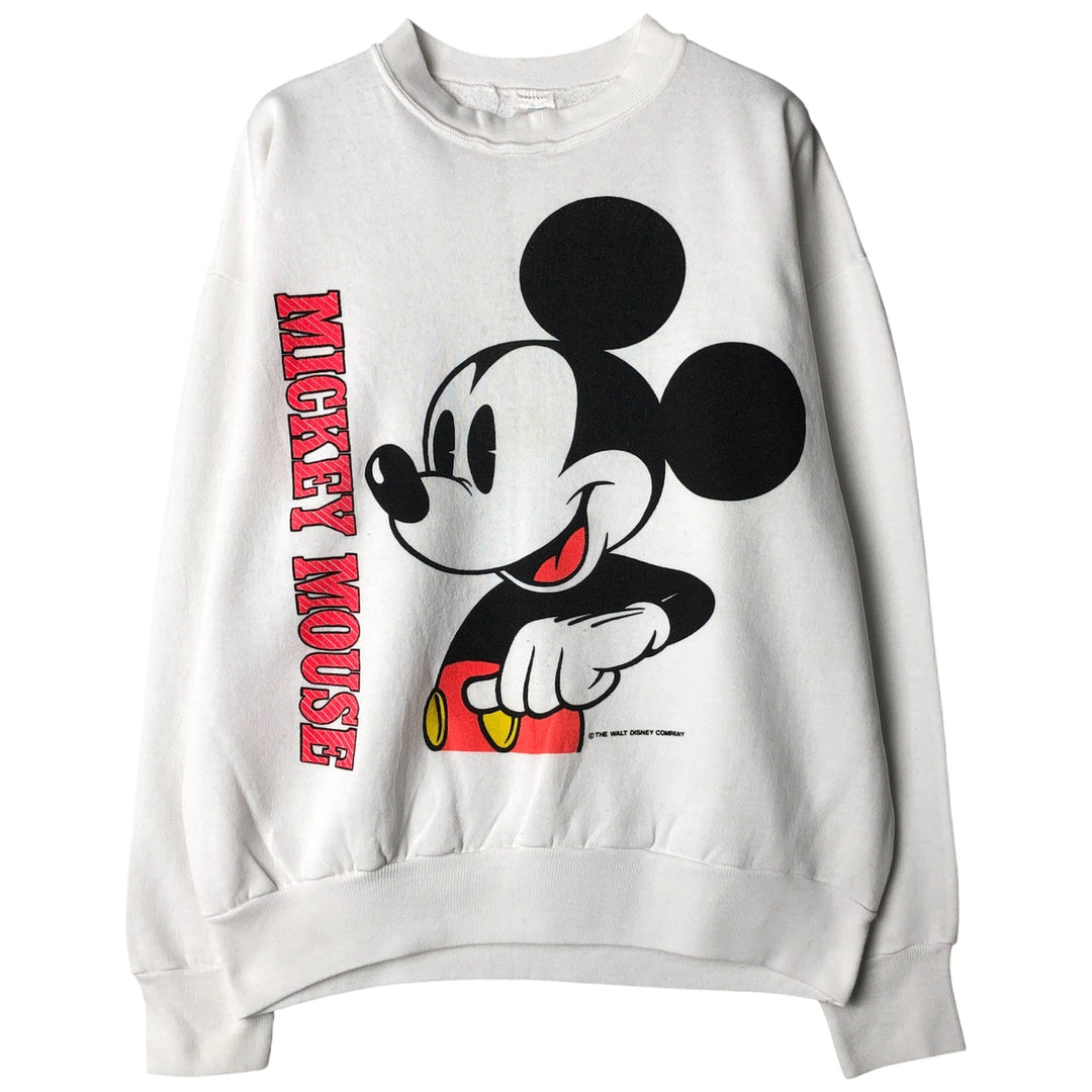 Vintage American Marketing Works Mickey Mouse character sweatshirt, made in the USA, size L, men's. cotton white type Vintage Second Hand