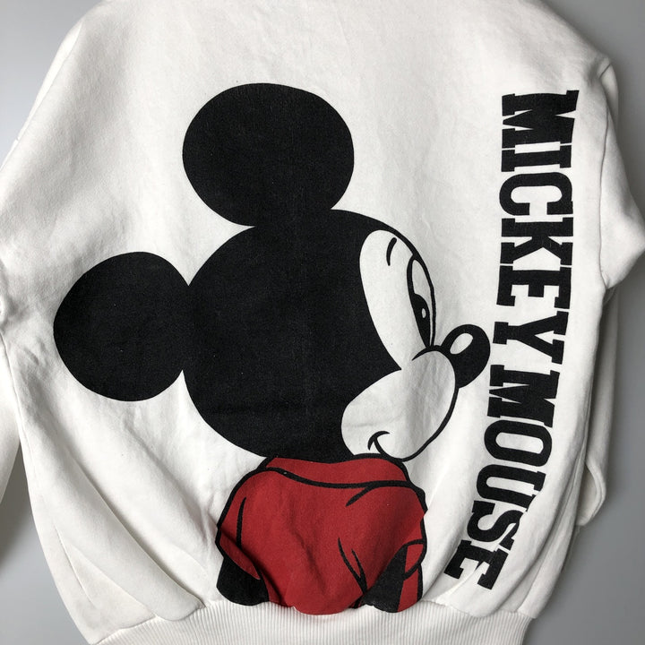 1980'S Disney Mickey Mouse Large Print Character Sweatshirt, Made in USA, Men's Size L polyester white type Vintage Second Hand