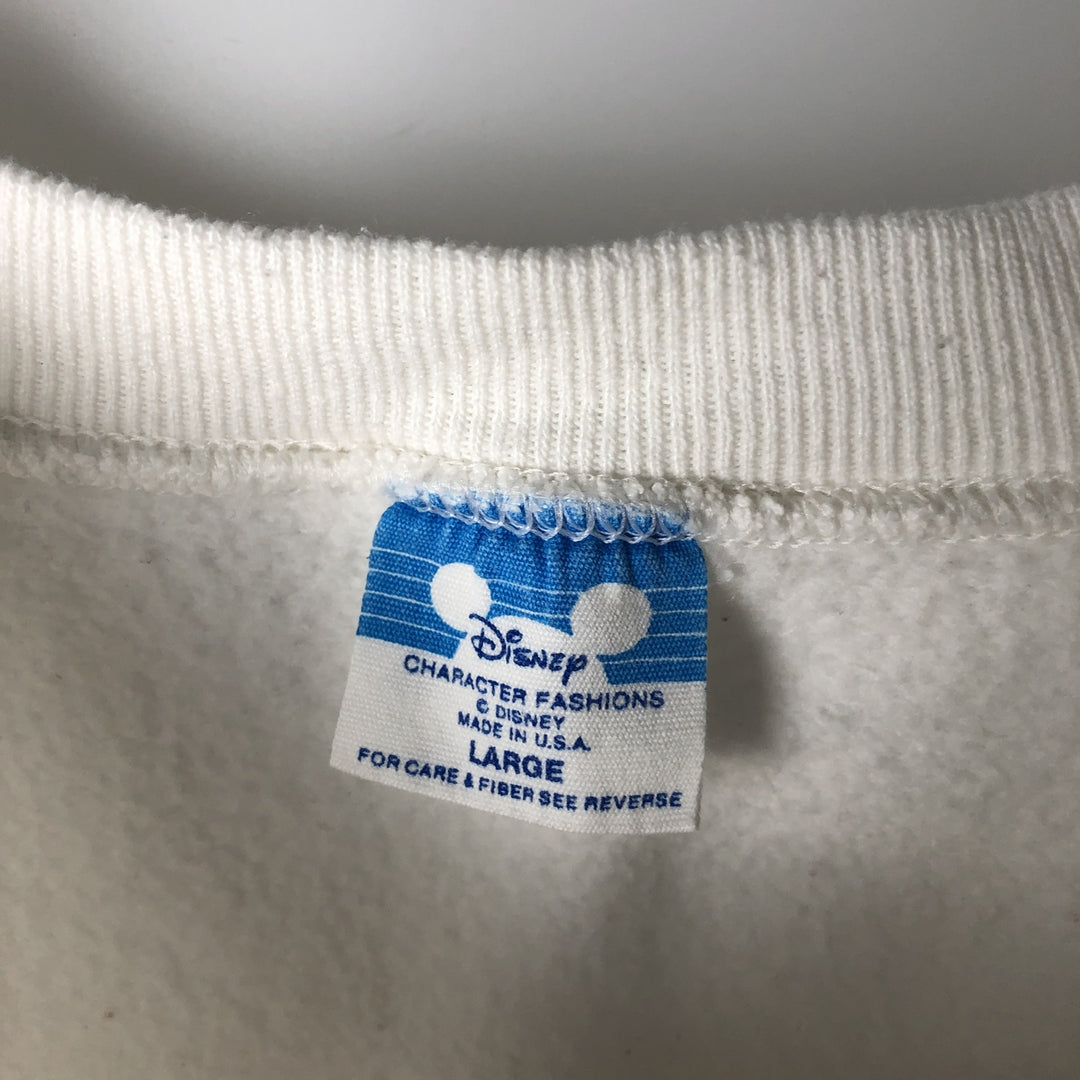 1980'S Disney Character Fashions Minnie Mouse Sweatshirt, Made in USA, Men's Size L polyester white type Vintage Second Hand