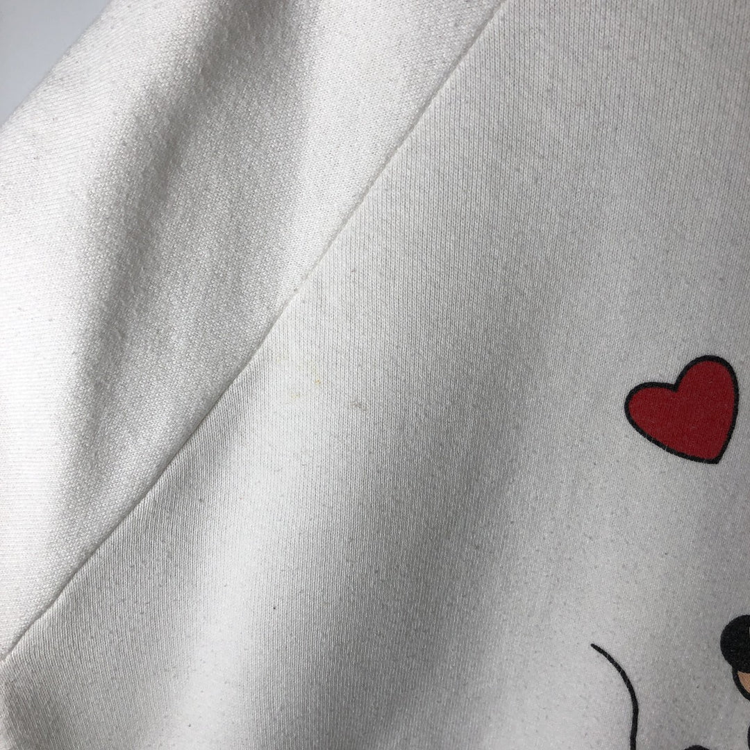 1980'S Disney Character Fashions Minnie Mouse Sweatshirt, Made in USA, Men's Size L polyester white type Vintage Second Hand