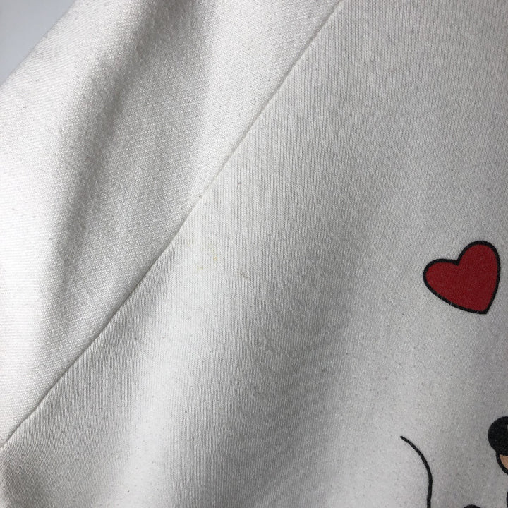 1980'S Disney Character Fashions Minnie Mouse Sweatshirt, Made in USA, Men's Size L polyester white type Vintage Second Hand