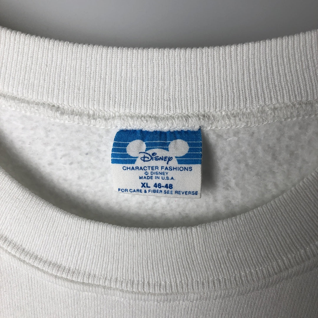 80'S Disney Mickey Mouse character sweatshirt, sweatshirt, made in USA, men's XL size, vintage cotton white type Vintage Second Hand