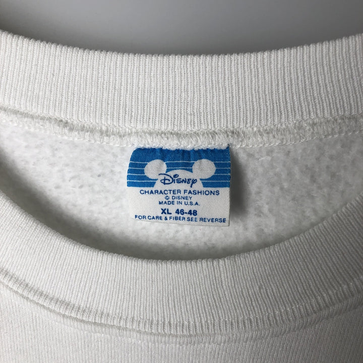 80'S Disney Mickey Mouse character sweatshirt, sweatshirt, made in USA, men's XL size, vintage cotton white type Vintage Second Hand