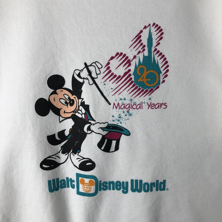 80'S Disney Mickey Mouse character sweatshirt, sweatshirt, made in USA, men's XL size, vintage cotton white type Vintage Second Hand