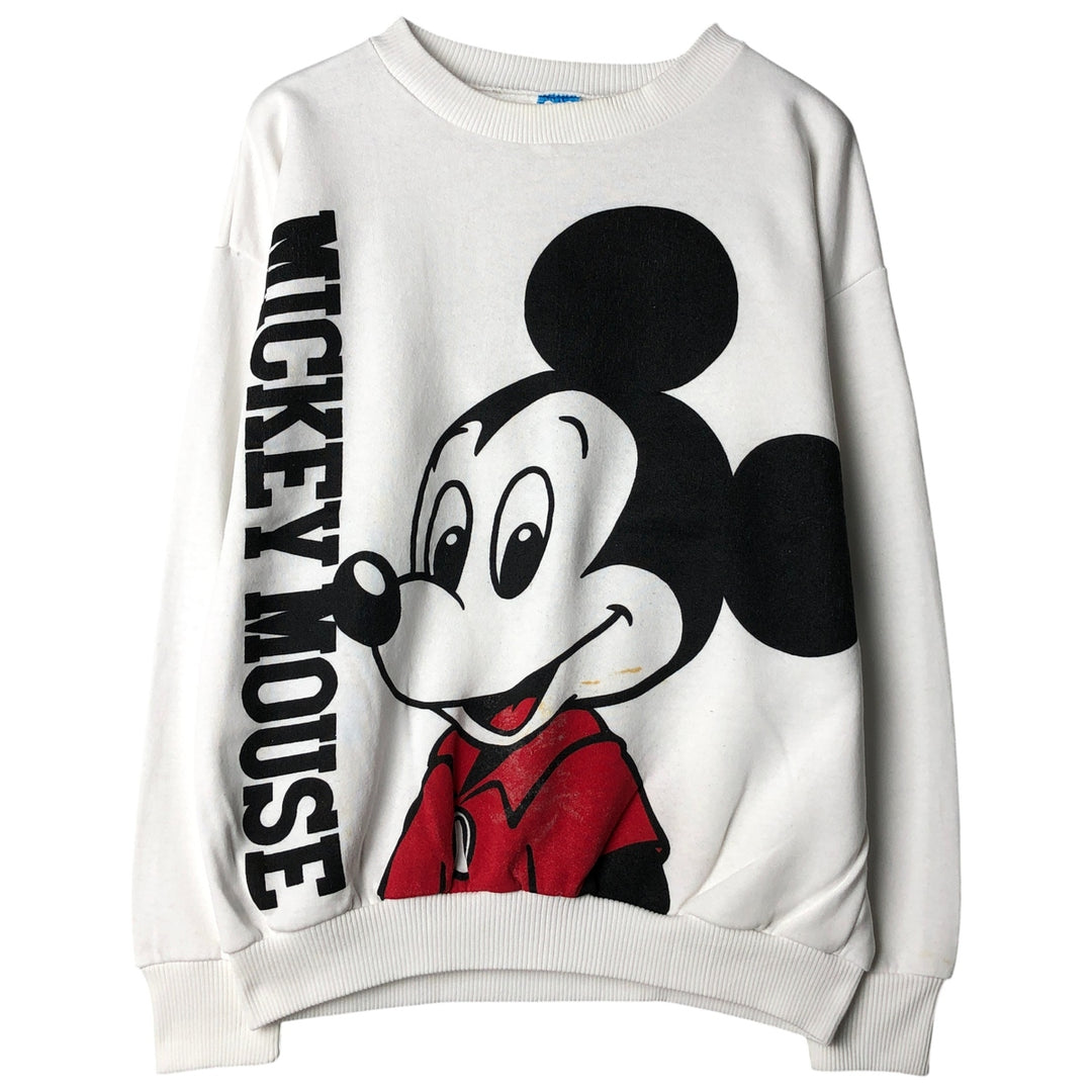 1980'S Disney Character Fashions Mickey Mouse Sweatshirt, Made in USA, Men's Size L polyester white type Vintage Second Hand