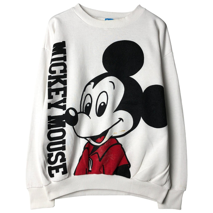 1980'S Disney Character Fashions Mickey Mouse Sweatshirt, Made in USA, Men's Size L polyester white type Vintage Second Hand