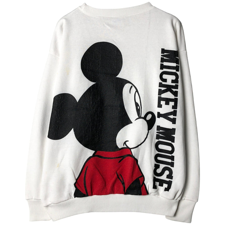 1980'S Disney Character Fashions Mickey Mouse Sweatshirt, Made in USA, Men's Size L polyester white type Vintage Second Hand