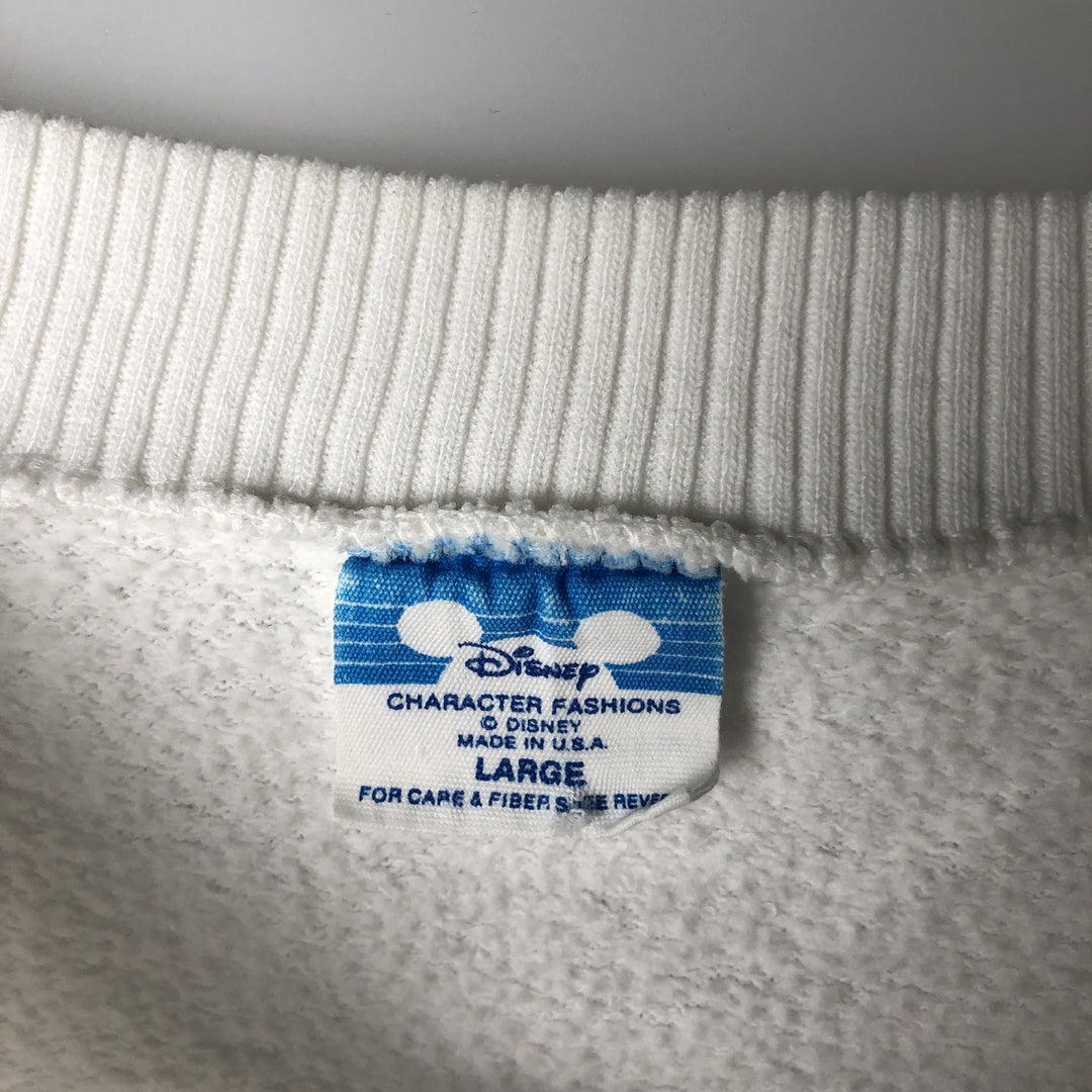 1980'S Disney Character Fashions Mickey Mouse Sweatshirt, Made in USA, Men's Size L polyester white type Vintage Second Hand
