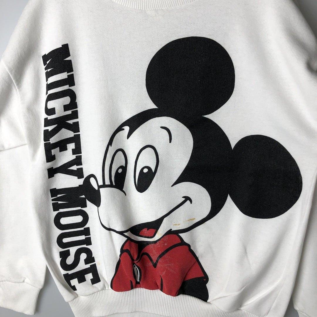1980'S Disney Character Fashions Mickey Mouse Sweatshirt, Made in USA, Men's Size L polyester white type Vintage Second Hand