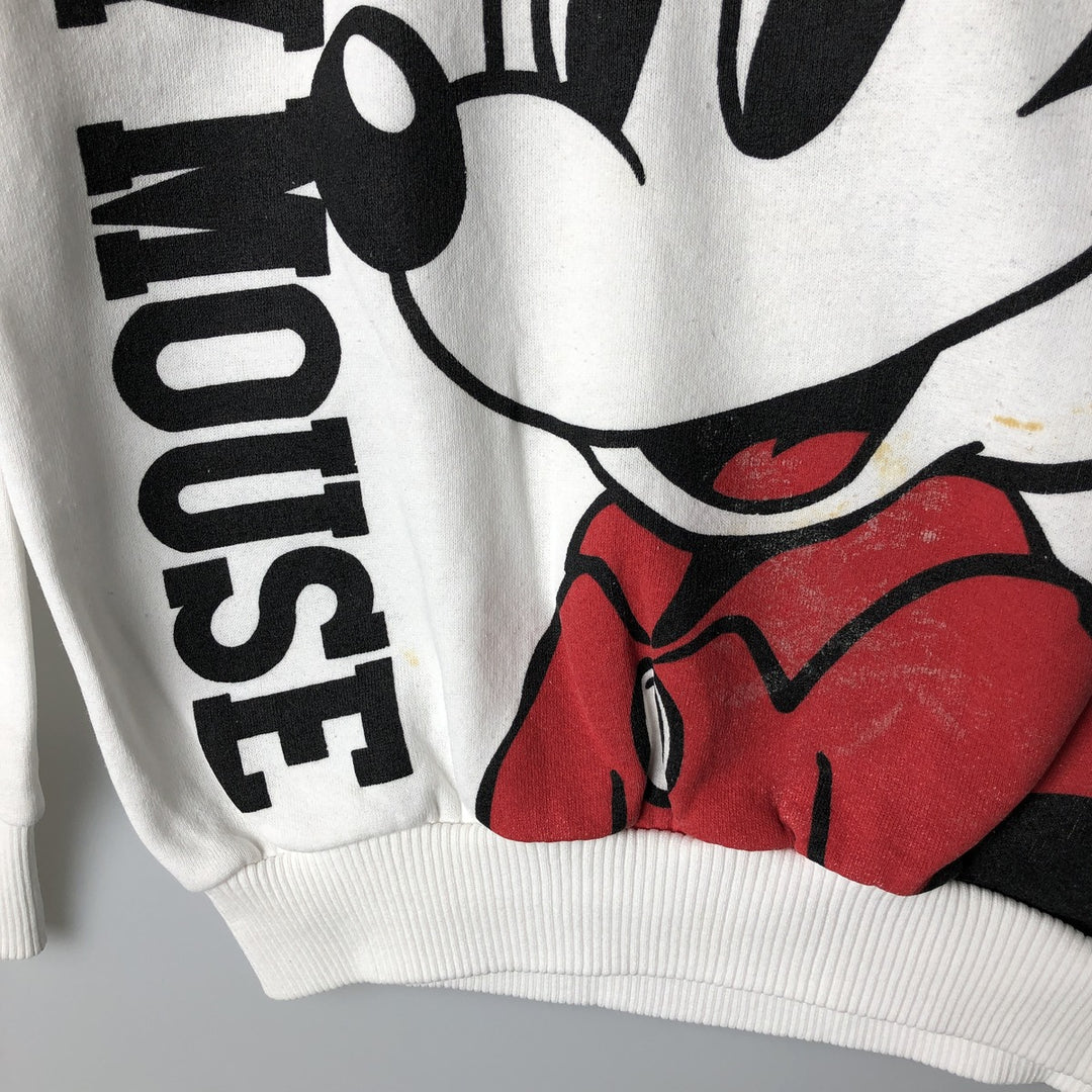 1980'S Disney Character Fashions Mickey Mouse Sweatshirt, Made in USA, Men's Size L polyester white type Vintage Second Hand