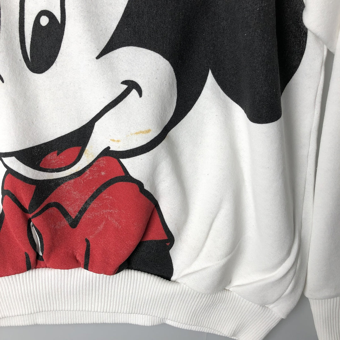 1980'S Disney Character Fashions Mickey Mouse Sweatshirt, Made in USA, Men's Size L polyester white type Vintage Second Hand