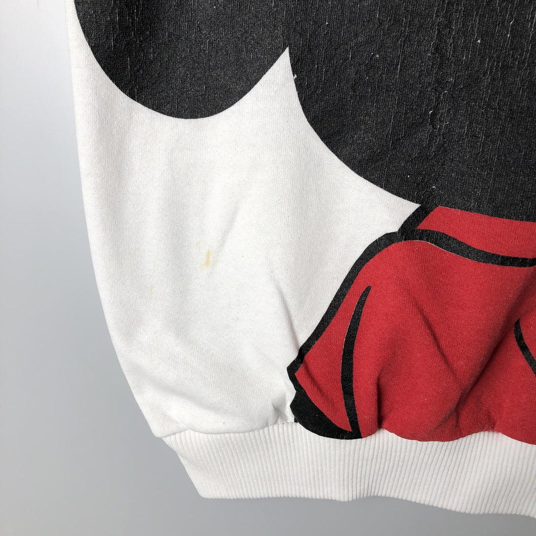 1980'S Disney Character Fashions Mickey Mouse Sweatshirt, Made in USA, Men's Size L polyester white type Vintage Second Hand