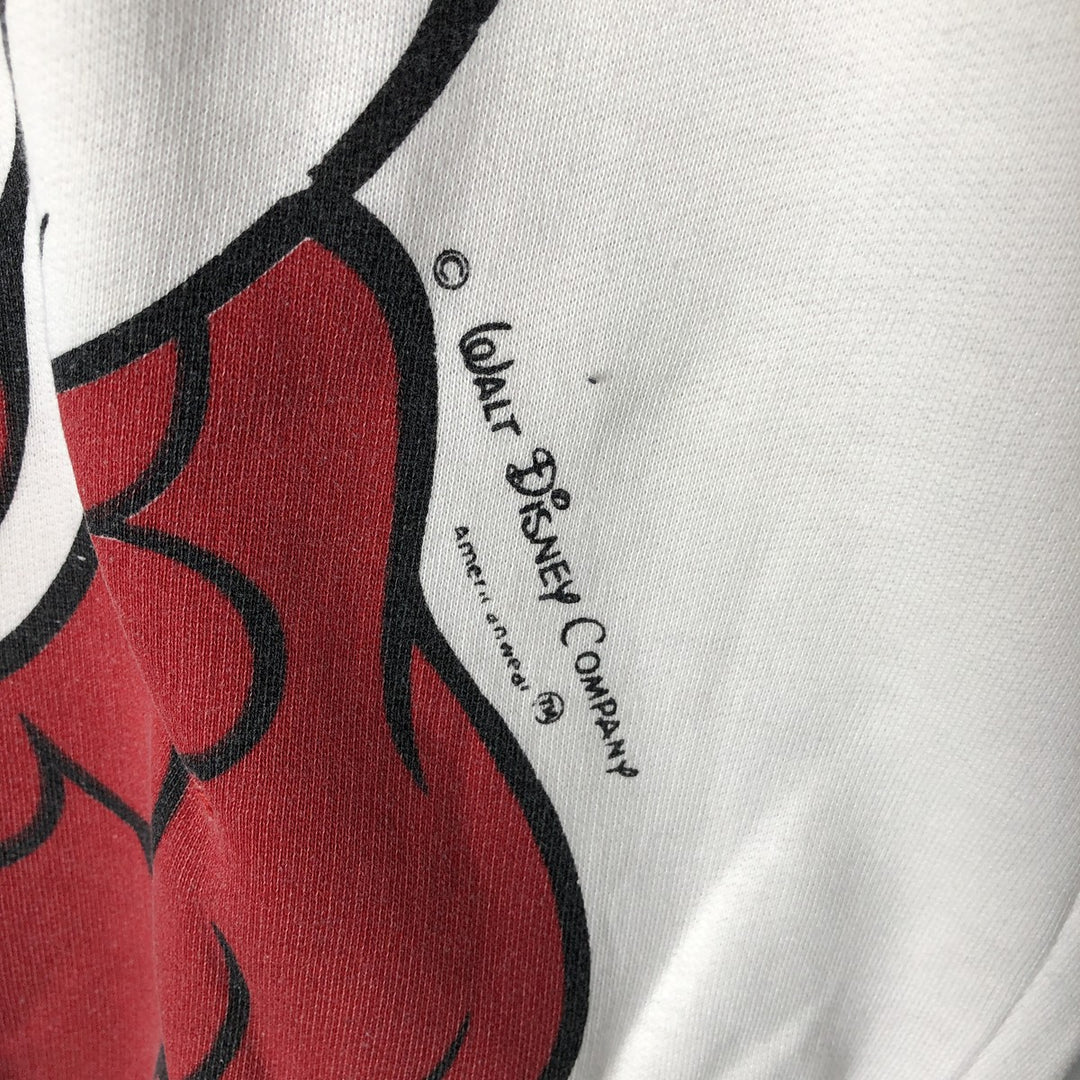 MINNIE MOUSE Large Print Character Sweatshirt, Men's Size L unclear white type Vintage Second Hand