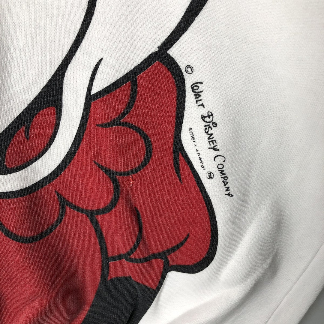 MINNIE MOUSE Large Print Character Sweatshirt, Men's Size L unclear white type Vintage Second Hand