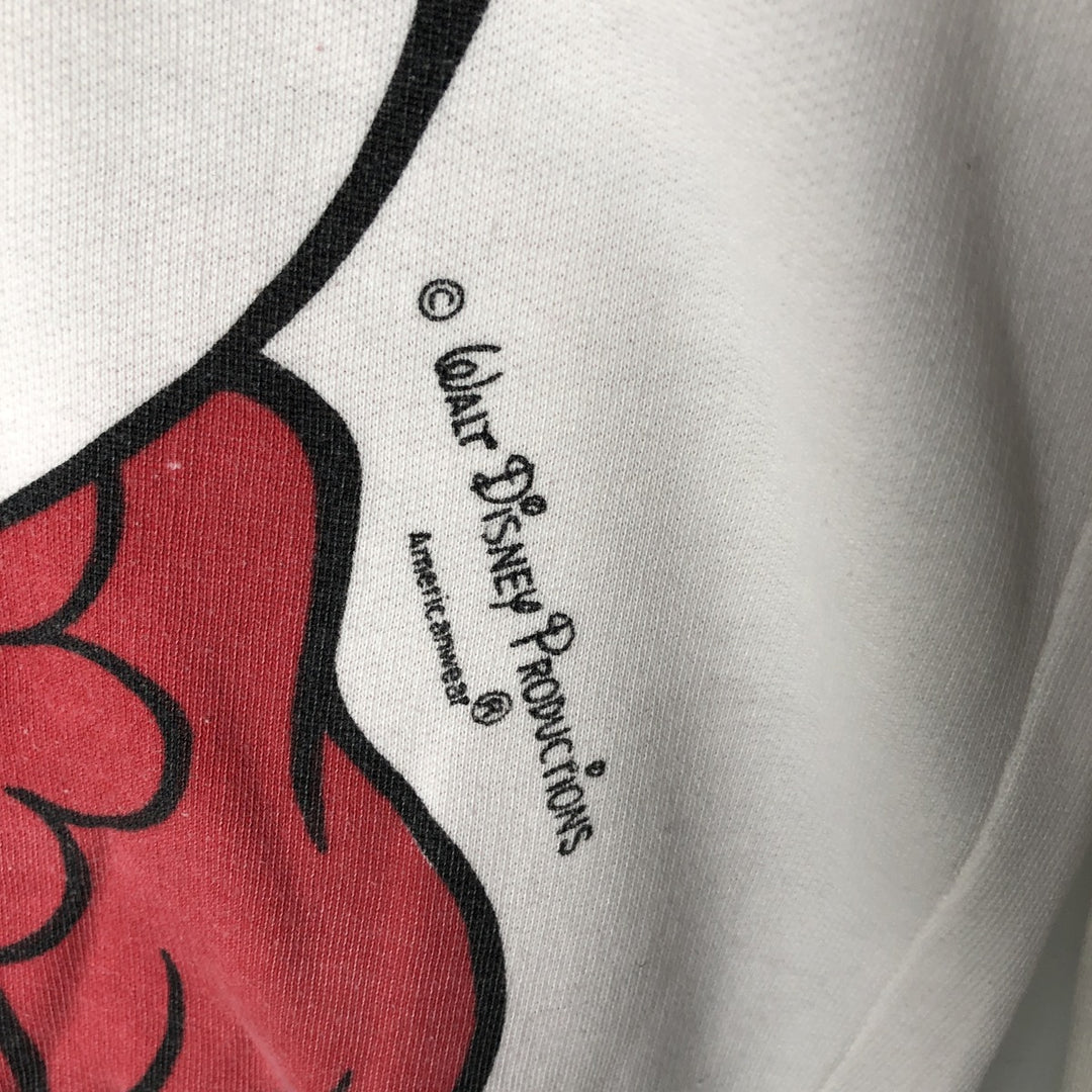 MINNIE MOUSE Large Print Character Sweatshirt, Men's Size L unclear white type Vintage Second Hand