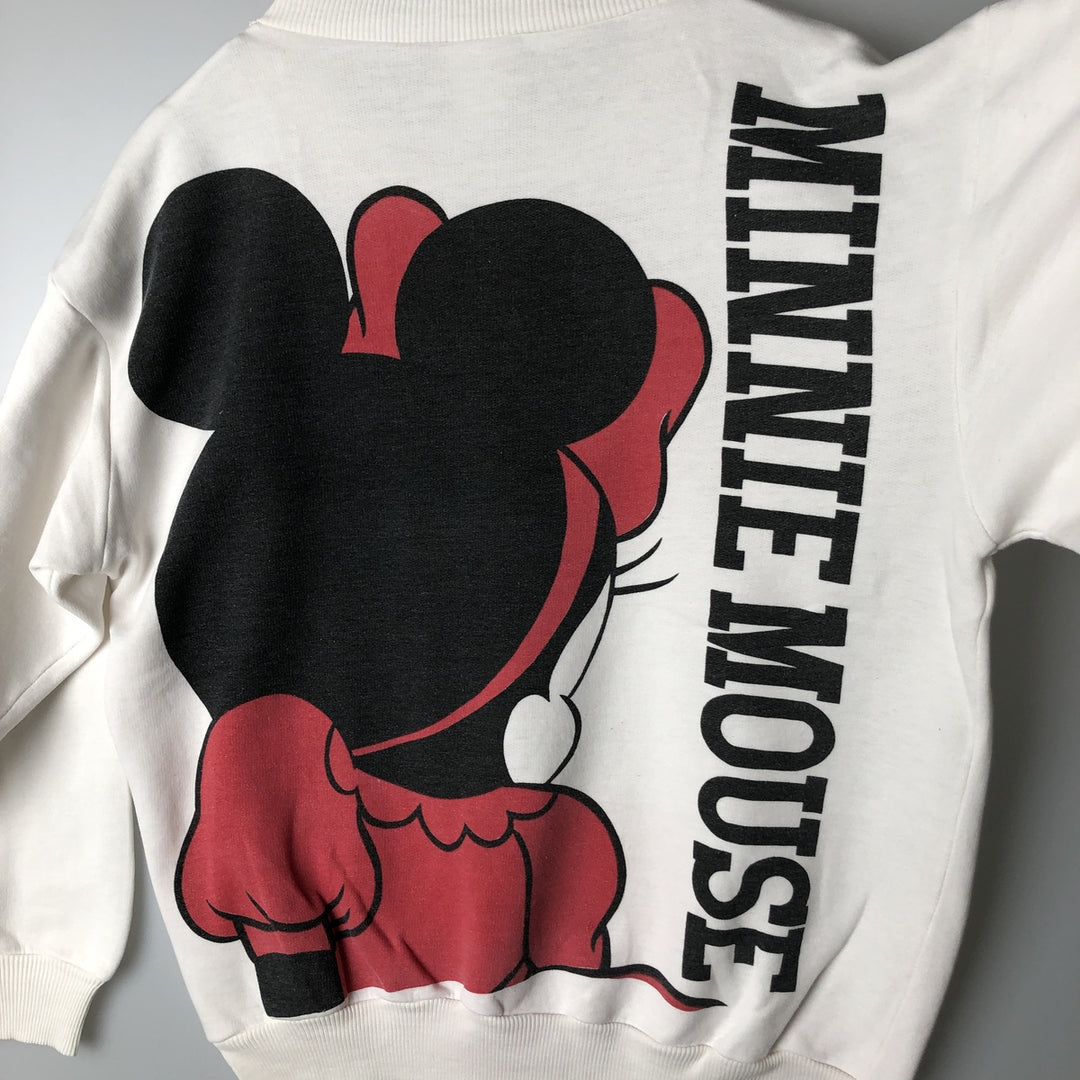 MINNIE MOUSE Large Print Character Sweatshirt, Men's Size L unclear white type Vintage Second Hand