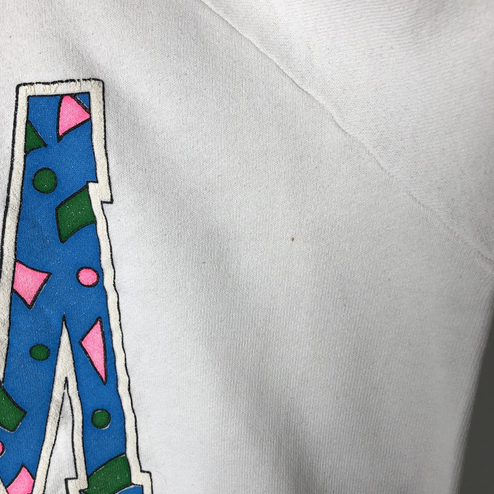 Vintage 1980'S Fruit of the Loom Mickey Mouse character sweatshirt, made in the USA, size L, men's cotton white type Vintage Second Hand