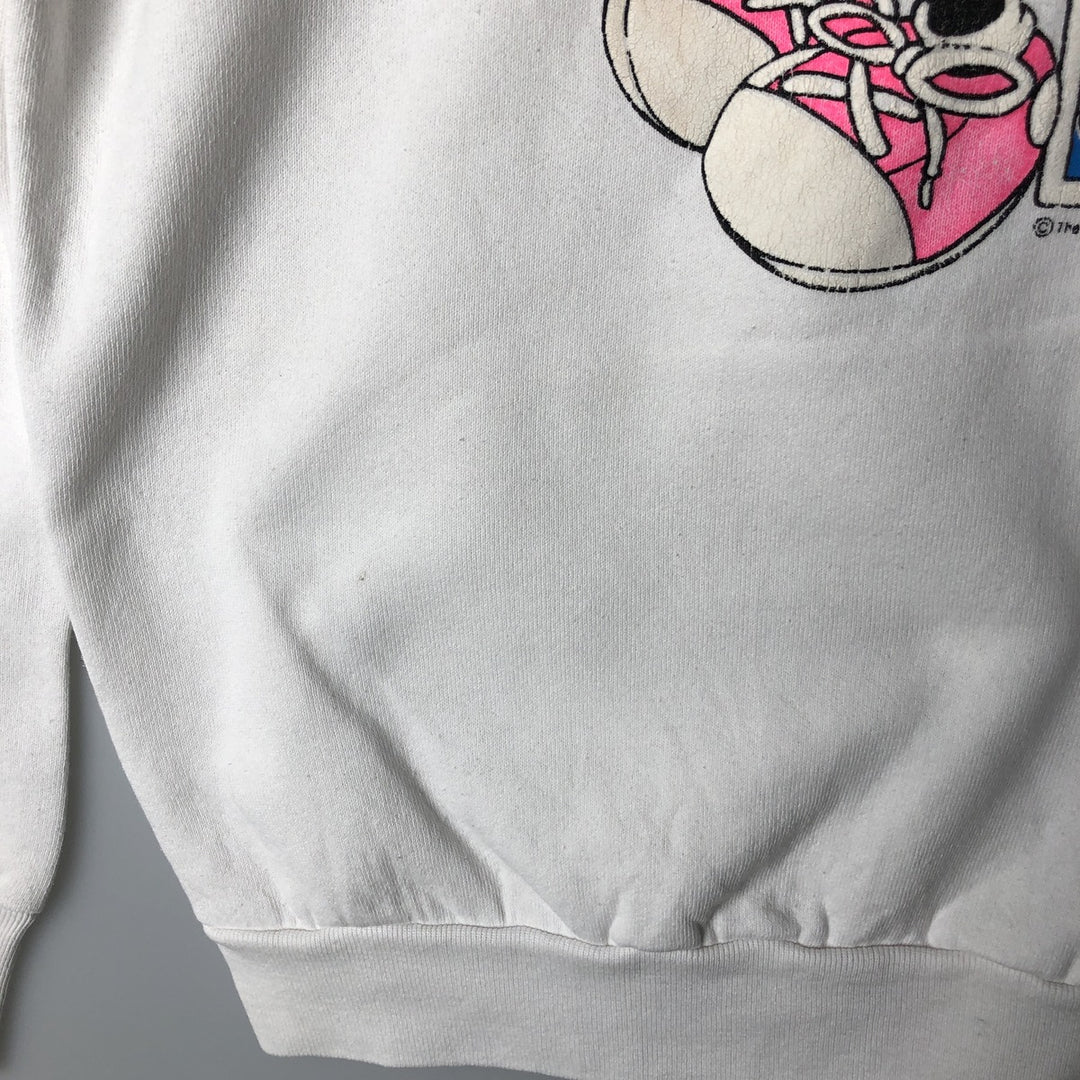 Vintage 1980'S Fruit of the Loom Mickey Mouse character sweatshirt, made in the USA, size L, men's cotton white type Vintage Second Hand