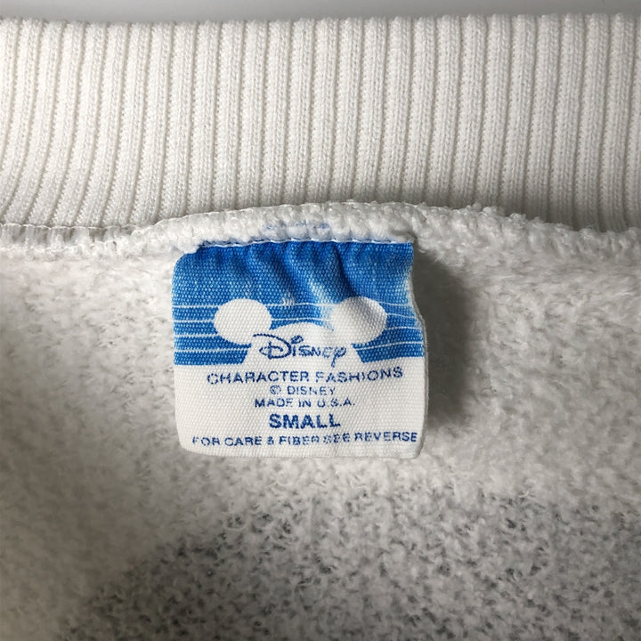 1980'S Disney Mickey Mouse Large Print Character Sweatshirt, Made in USA, Men's Size Small polyester white type Vintage Second Hand