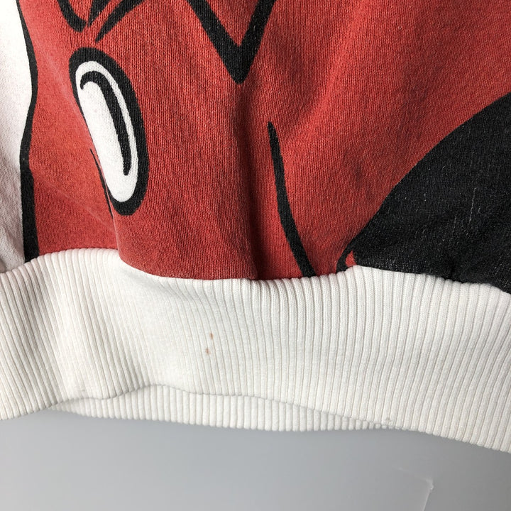 1980'S Disney Mickey Mouse Large Print Character Sweatshirt, Made in USA, Men's Size Small polyester white type Vintage Second Hand