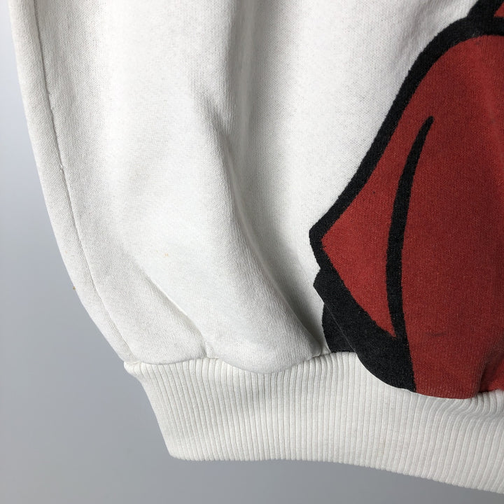1980'S Disney Mickey Mouse Large Print Character Sweatshirt, Made in USA, Men's Size Small polyester white type Vintage Second Hand