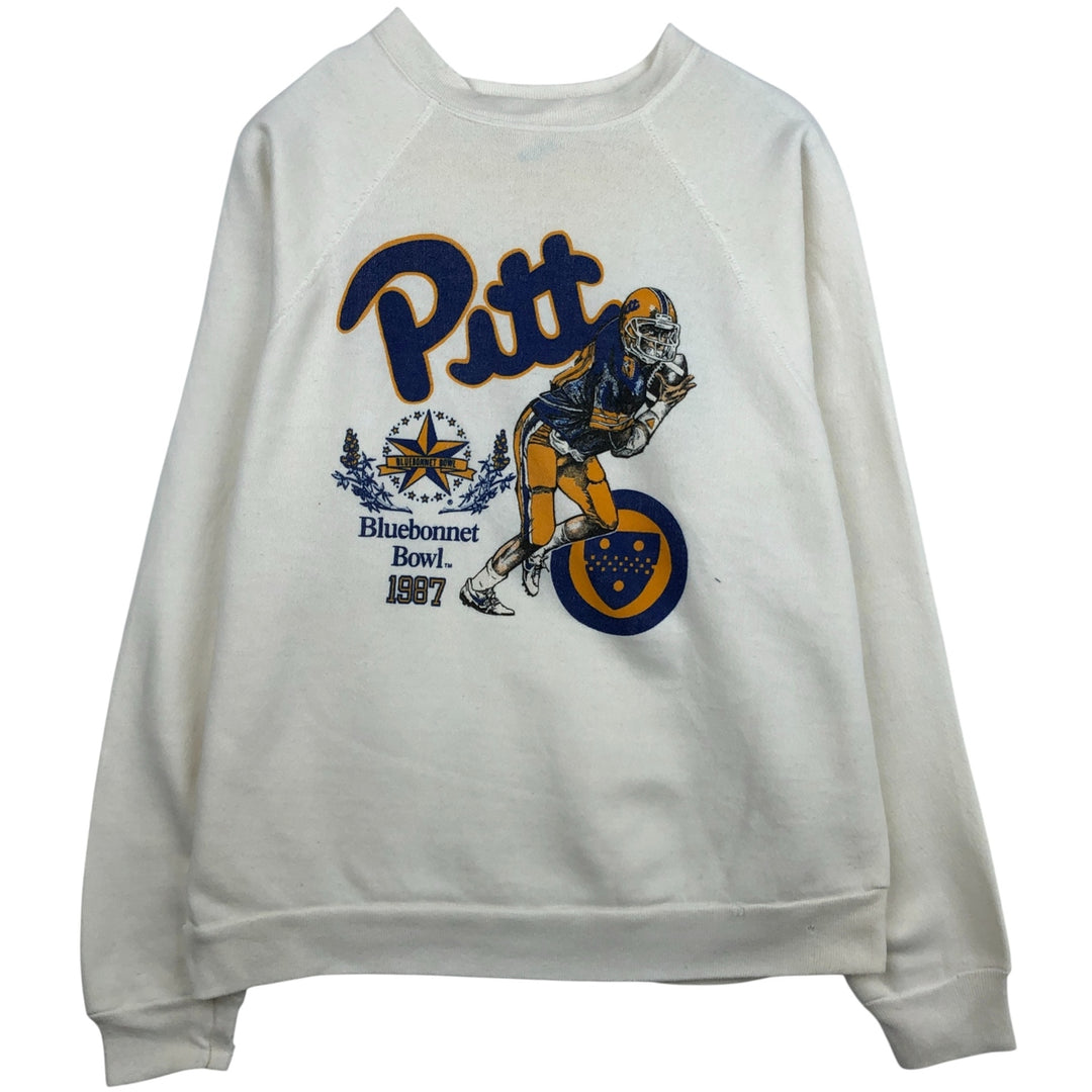 Vintage 1980'S Tultex college sweatshirt, made in the USA, size M, men's polyester white type Vintage Second Hand