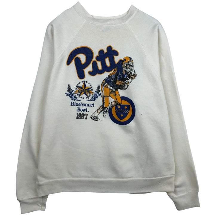 Vintage 1980'S Tultex college sweatshirt, made in the USA, size M, men's polyester white type Vintage Second Hand