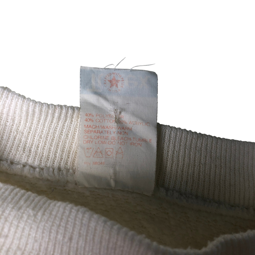 Vintage 1980'S Tultex college sweatshirt, made in the USA, size M, men's polyester white type Vintage Second Hand