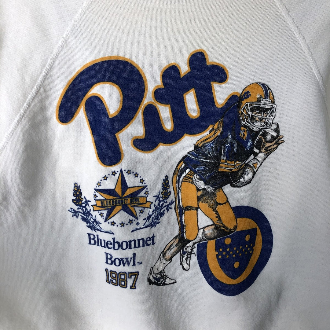 Vintage 1980'S Tultex college sweatshirt, made in the USA, size M, men's polyester white type Vintage Second Hand