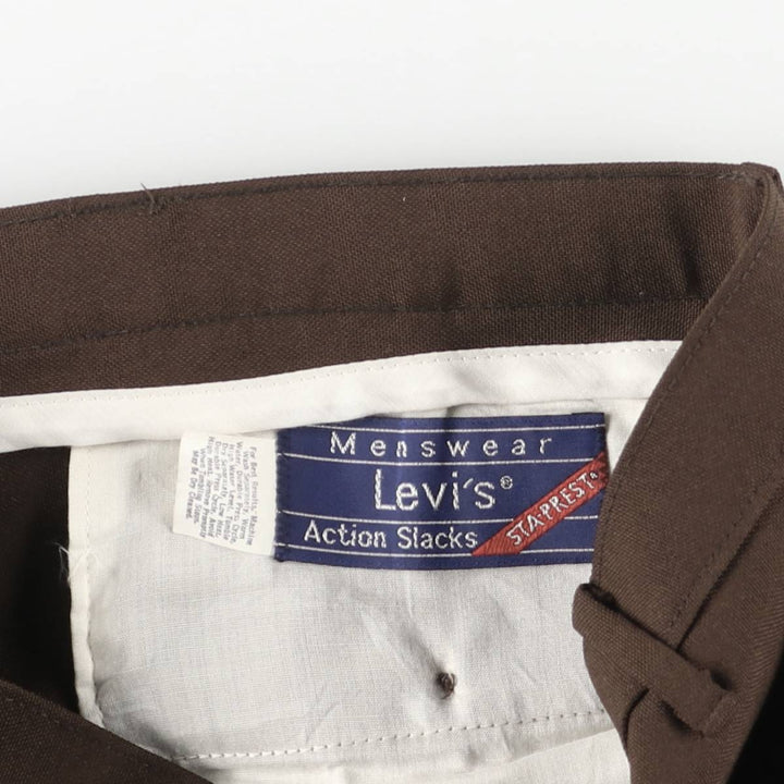 Vintage Levi's Action Slacks Sta-Press flared pants from the 1980s, men's size W31. unclear brown type Vintage Second Hand
