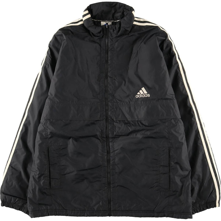 Vintage 90'S Adidas padded puffer jacket, size L, men's Nylon black type Vintage Second Hand